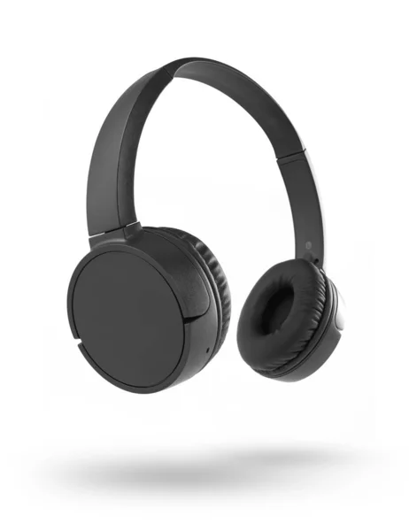 Wireless black headphones on white — 스톡 사진