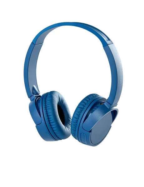 Modrá bezdrátová sluchátka — Stock fotografie
