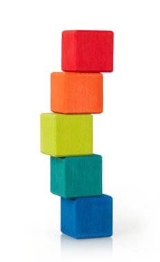 Multi-colored toy bricks tower clipart