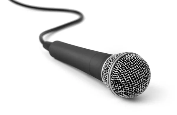 Microphone with cable isolated on white background — Stock Photo, Image