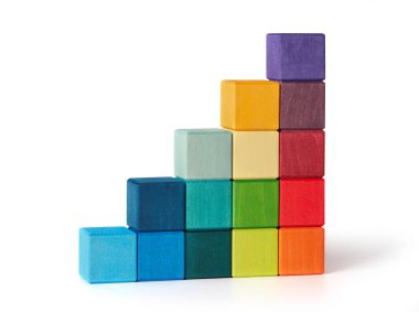 Oyuncak tahta bloklar artan grafik çubuğu