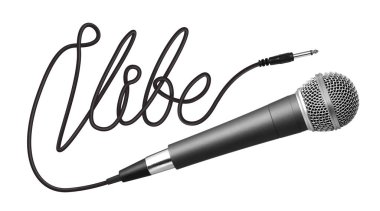 Vibe word made from cable and microphone clipart