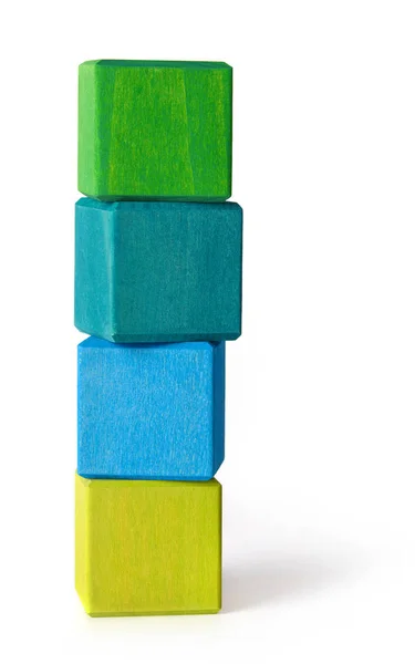 Wooden cubes tower — Stock Photo, Image