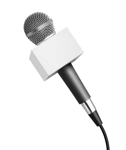Microfone de notícias em branco — Fotografia de Stock