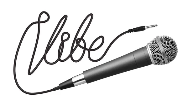 Vibe word made from cable and microphone — Stock Photo, Image