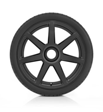 Siyah paspas araba tekerleği ve kenarı