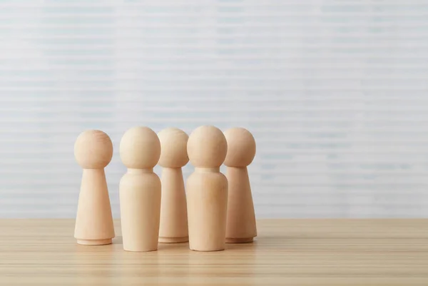 Group of people wooden figures — Stock Photo, Image