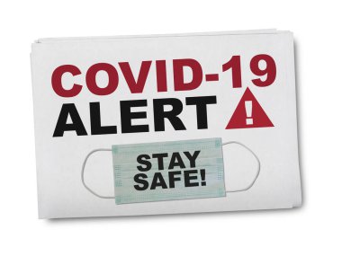 Covid-19 manşeti, beyaz arkaplan