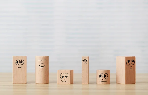 Wooden People Figures Desk Table — Stock Photo, Image