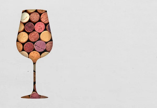 Copo Vinho Feito Cortiça — Fotografia de Stock