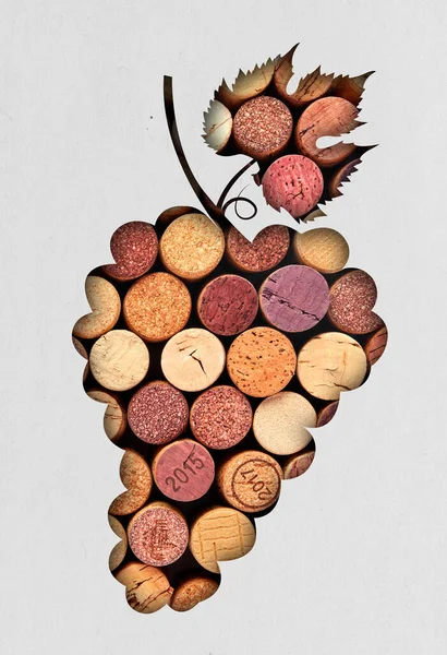 Grape Made Wine Corks Concept — Stock Photo, Image