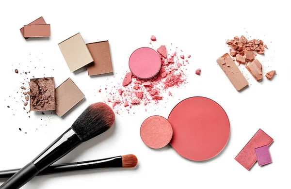 Makeup Pulver Sort Vit Bakgrund — Stockfoto