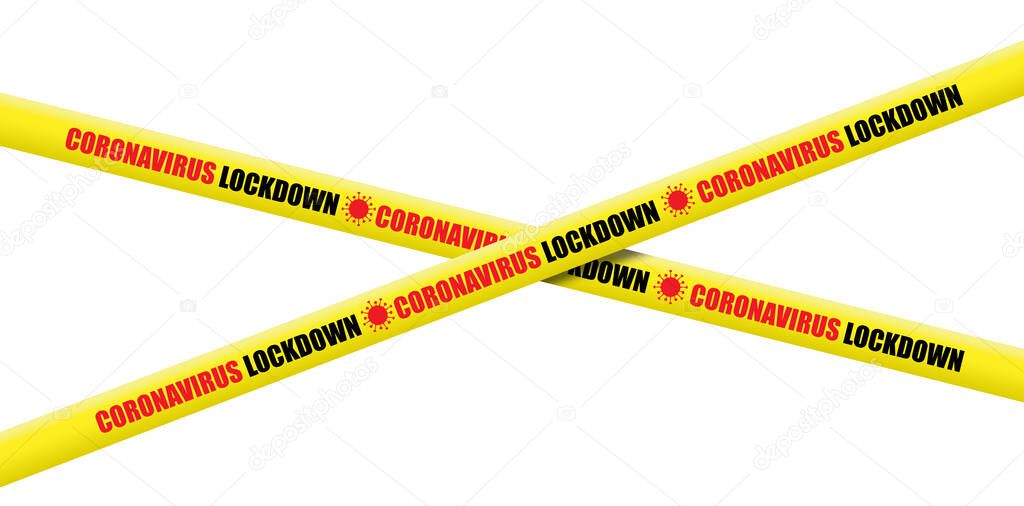 Coronavirus, covid-19, yellow tape lockdown