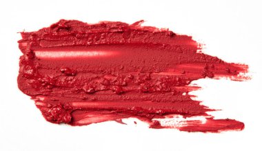 Beyaza sürülmüş kırmızı ruj.