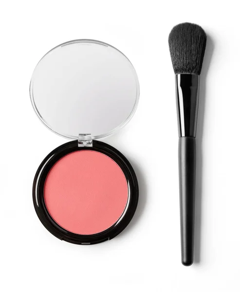 Pink Face powder isolated on white
