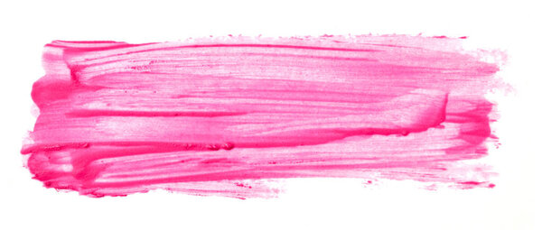 Pink paint smear isolated on white