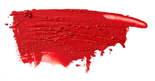 Rossetto Rosso Spalmato Isolato Bianco — Foto Stock