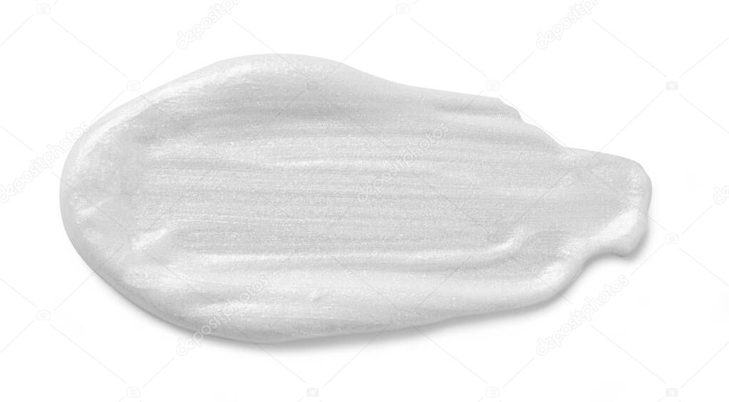Smeared cream  isolated on white