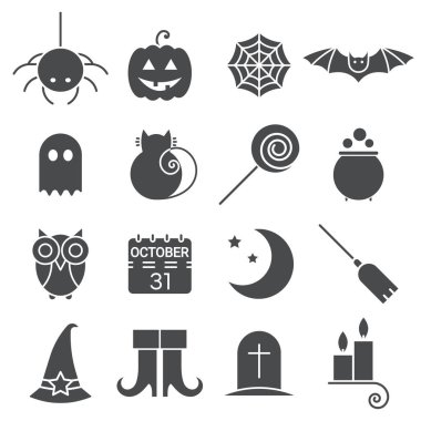 Cadılar Bayramı düz Icons set.