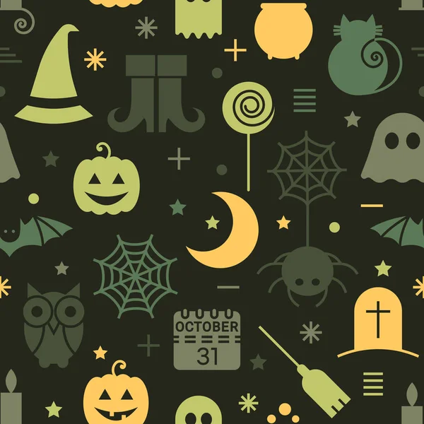 Padrão de Halloween sem costura — Vetor de Stock