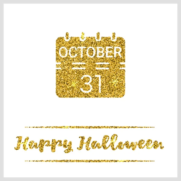 Halloween or texturé icône calendrier — Image vectorielle