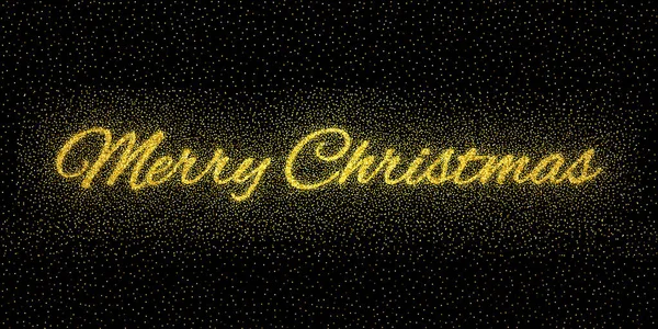 Glitter ouro texturizado inscrição Feliz Natal — Vetor de Stock