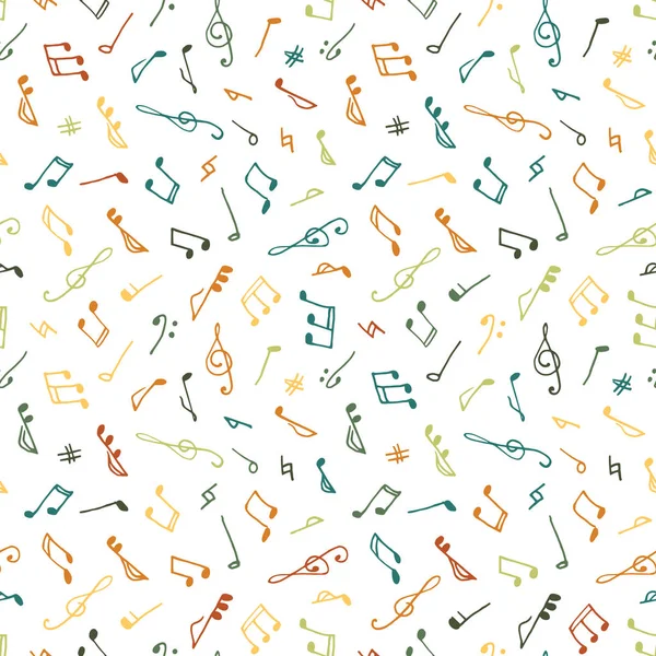 Varicolored patrón de música sin costura — Archivo Imágenes Vectoriales
