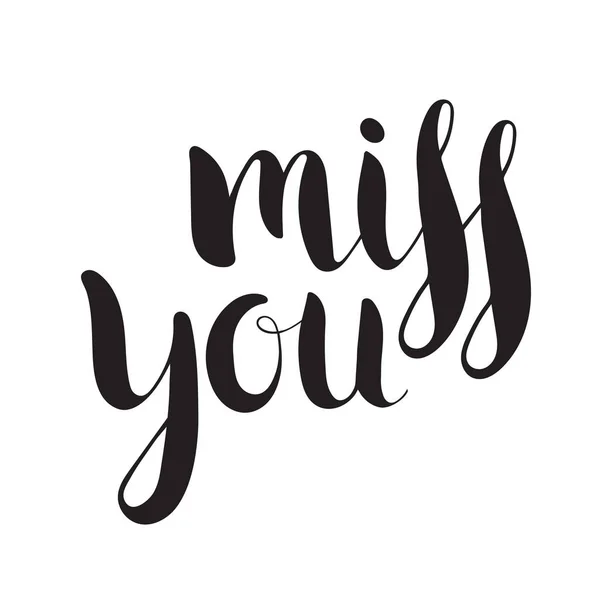 Inscripción caligráfica de tinta manuscrita Miss you — Vector de stock