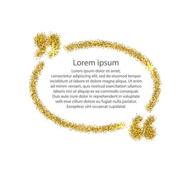 Altın tırnak işareti konuşma balonu.