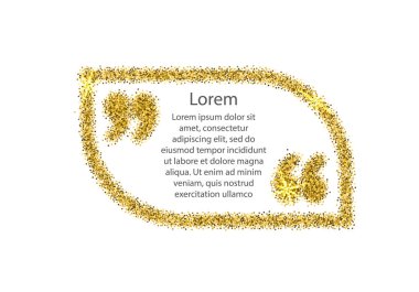 Altın tırnak işareti konuşma balonu.