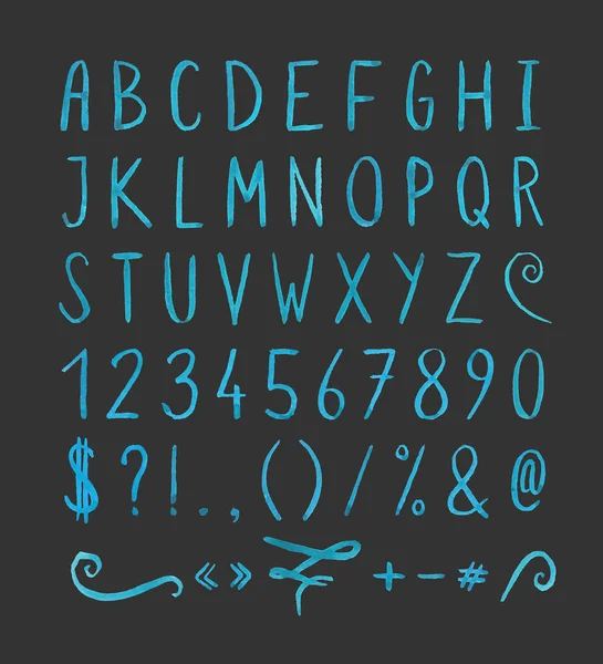 Noktalama işaretleri ile el yazısı yazı tipi