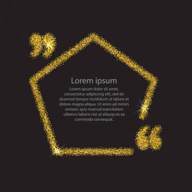 Altın tırnak işareti konuşma balonu.