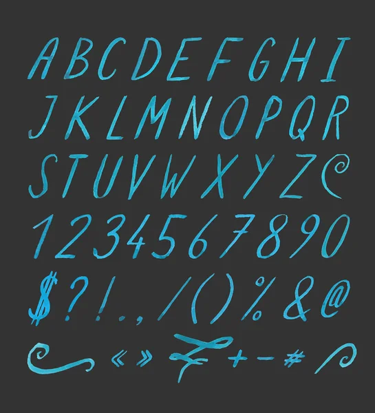 Noktalama işaretleri ile el yazısı yazı tipi