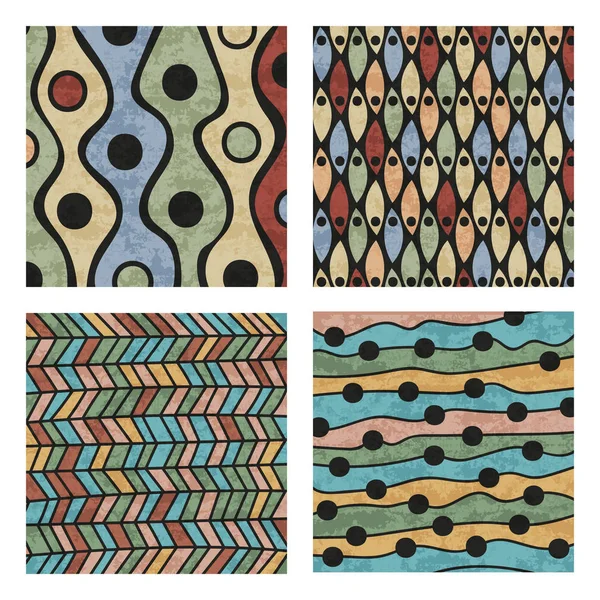 Patrones de garabatos dibujados a mano de color abstracto — Archivo Imágenes Vectoriales