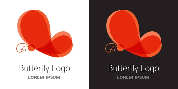 Modelo de logotipo borboleta vermelha colorida . — Vetor de Stock