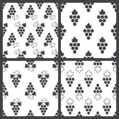 Üzüm tek renkli seamless modeli kümesi