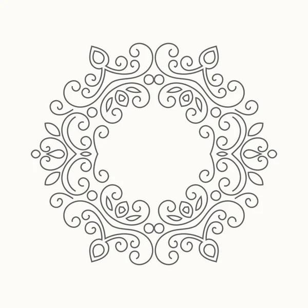 Eleganter, von Hand gezeichneter Retro-Blumenrahmen — Stockvektor