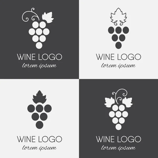 Set van druiven logo. — Stockvector