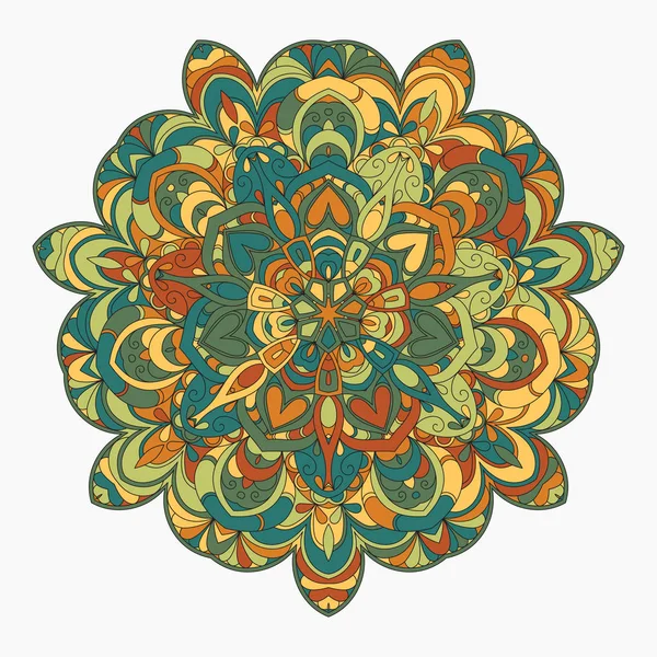手描きの装飾的なマンダラ — ストックベクタ