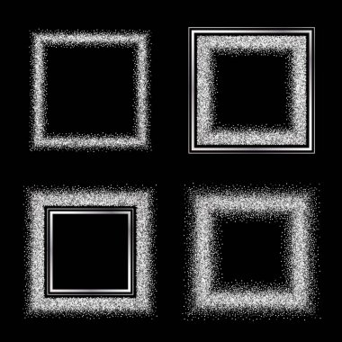 Çerçeve kümesi zarif lüks gümüş dokulu