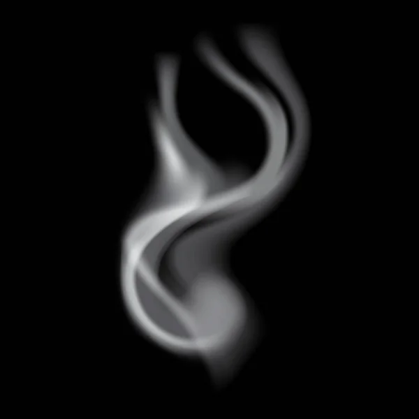 繊細な白い現実的なタバコの煙の波 — ストックベクタ
