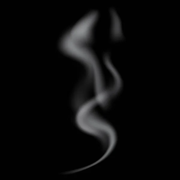 Hassas beyaz gerçekçi sigara dumanı dalgalar — Stok Vektör
