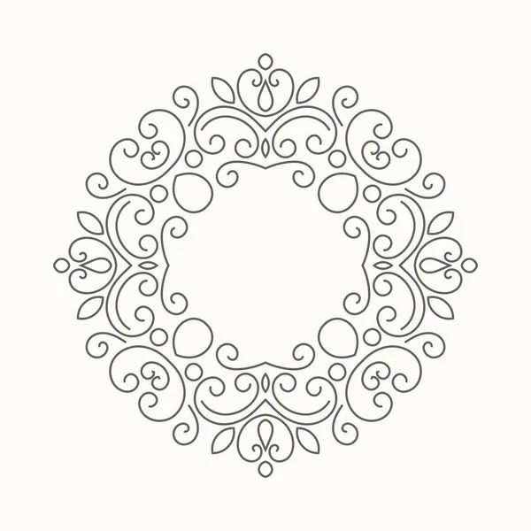 Витончена рука намальована ретро квіткова рамка — стоковий вектор