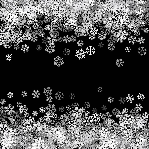 Schéma abstrait de la chute des flocons de neige — Image vectorielle