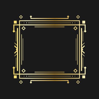 Art deco hattı sınırı. Vektör illüstrasyonu.