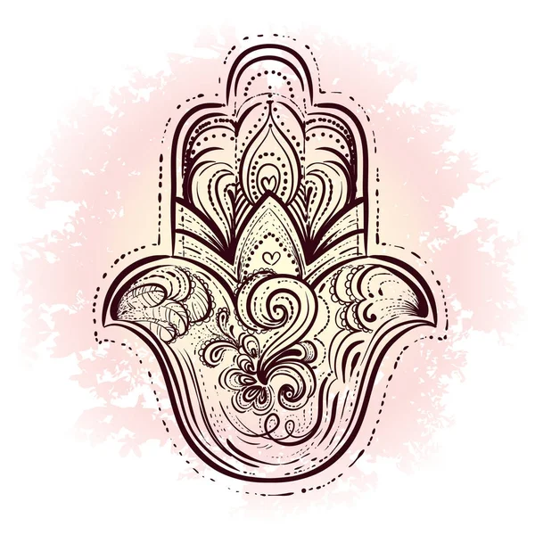 Vektör Hint el çekilmiş hamsa sembolü.