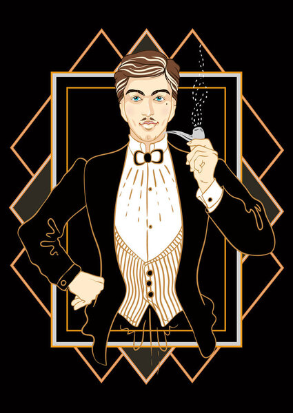 Retro men 's set: retro party invitation design in black
