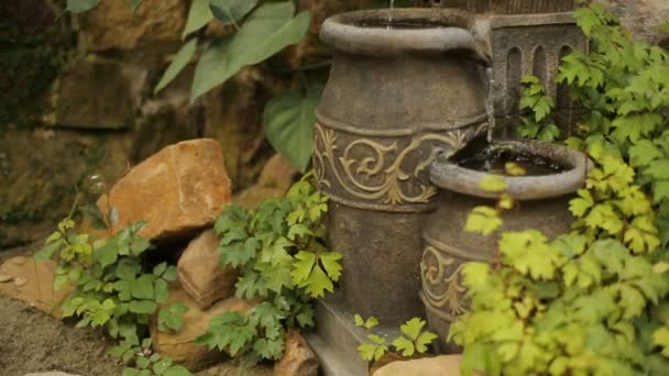 Water Jar Fountain — Stock Video