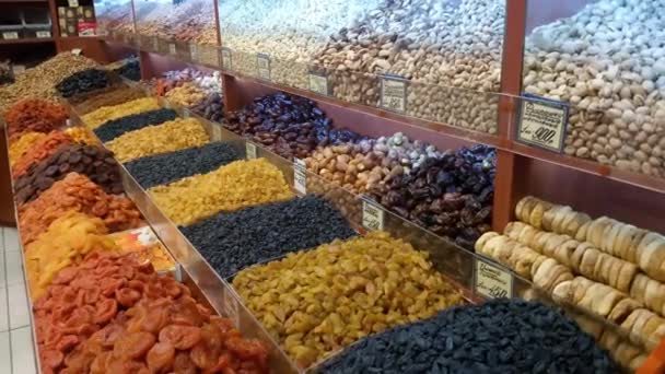 Dried fruits assortment — Stock Video