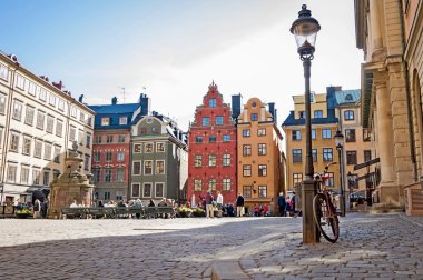 Stortorget genel merkezi eski şehir Stockholm stok görüntü meydanda.